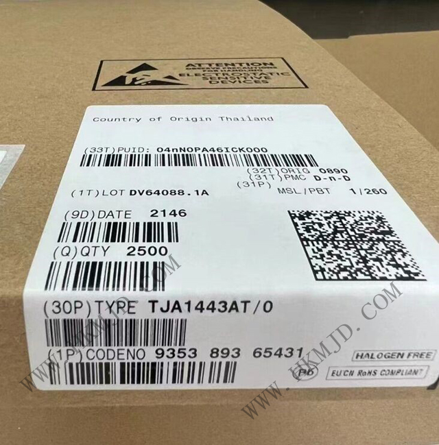 （分銷NXP）CAN 接口IC TJA1443AT、TJA1443AT/0Z 帶睡眠模式的高速 CAN 收發(fā)器