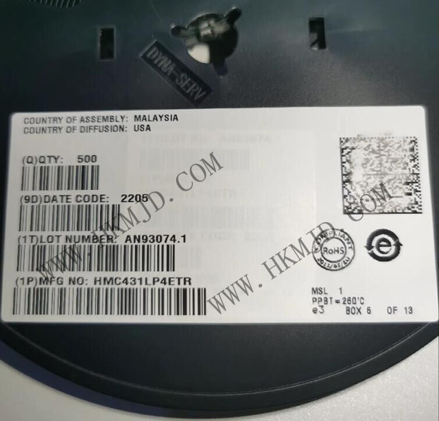 ADI HMC431LP4ETR GaAs InGaP HPT MMIC電壓控制振蕩器，帶緩沖放大器